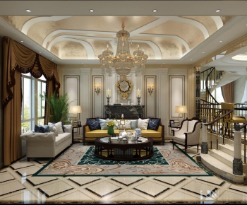 Simple European Style New Classical Style A Living Room-ID:586315226
