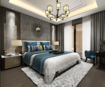 New Chinese Style Bedroom-ID:379971544