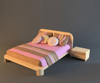 Modern Double Bed-ID:641614924