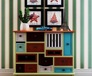 American Style Idyllic Style Side Cabinet/Entrance Cabinet-ID:856033135
