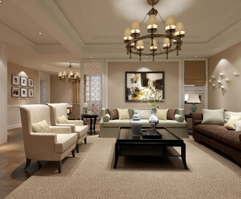 Modern American Style A Living Room-ID:355825634