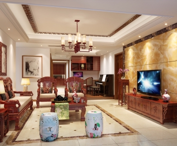 Chinese Style A Living Room-ID:457211873