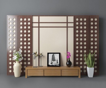 New Chinese Style TV Wall-ID:384097867