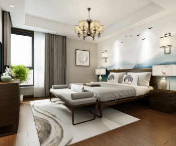 New Chinese Style Bedroom-ID:352391838