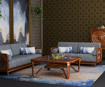 New Chinese Style Sofa Combination-ID:660194842
