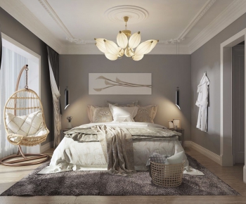 Simple European Style Bedroom-ID:570956559