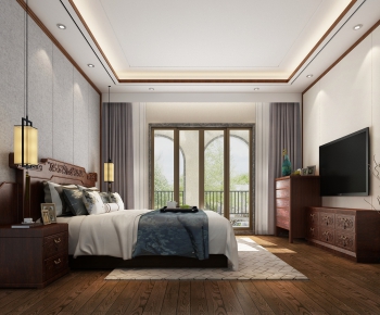 New Chinese Style Bedroom-ID:500702518