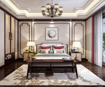 New Chinese Style Bedroom-ID:250029957