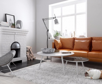 Modern Nordic Style Three-seat Sofa-ID:763571669