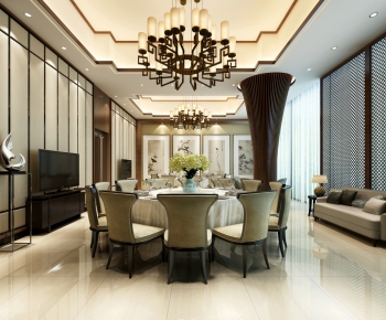 Modern New Chinese Style Dining Room-ID:213945163