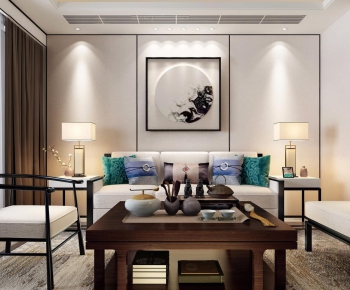 New Chinese Style A Living Room-ID:625343671