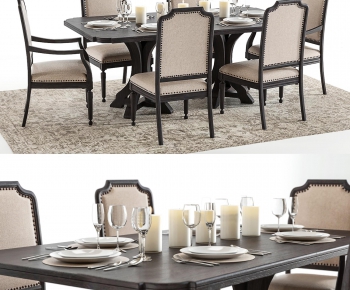 American Style Dining Table And Chairs-ID:791966257