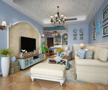 Mediterranean Style A Living Room-ID:620045565