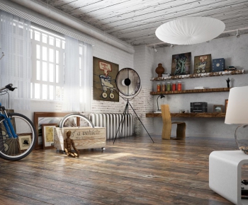 Industrial Style A Living Room-ID:498540195