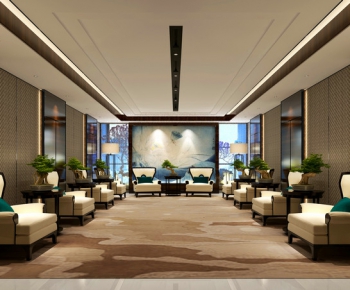 Modern New Chinese Style Reception Room-ID:730374596
