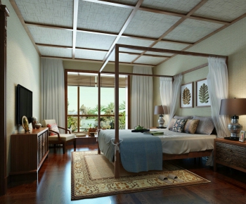 Southeast Asian Style New Chinese Style Bedroom-ID:233067649