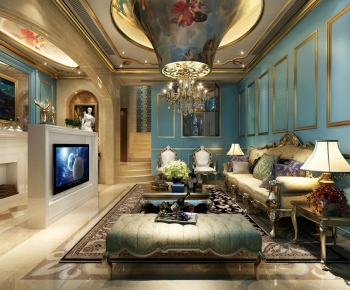 European Style A Living Room-ID:437718391