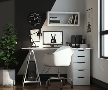 Nordic Style Computer Desk And Chair-ID:933602912