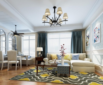 American Style Simple European Style A Living Room-ID:311478482