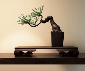 Modern New Chinese Style Potted Green Plant-ID:405839236