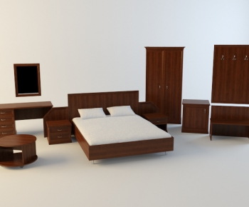 Modern Double Bed-ID:890664578