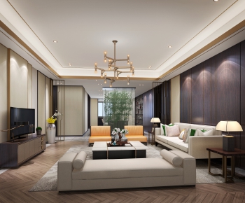 New Chinese Style A Living Room-ID:107287131