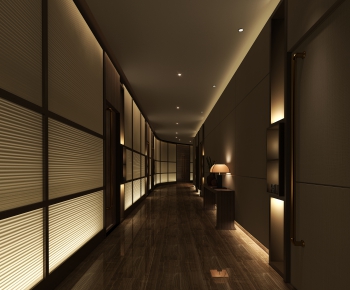 Modern New Chinese Style Corridor Elevator Hall-ID:763634192