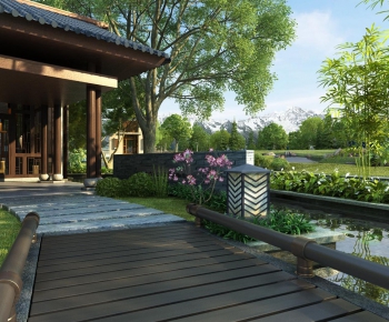 New Chinese Style Garden Landscape-ID:805301712