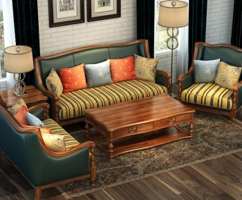 American Style Simple European Style Sofa Combination-ID:873003944