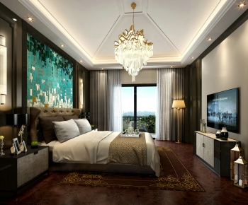 New Chinese Style Bedroom-ID:754687684