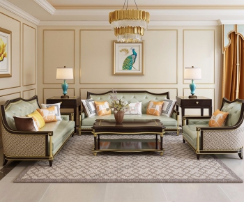 New Classical Style A Living Room-ID:674897296