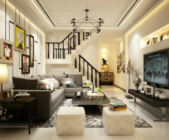 Modern A Living Room-ID:376175517