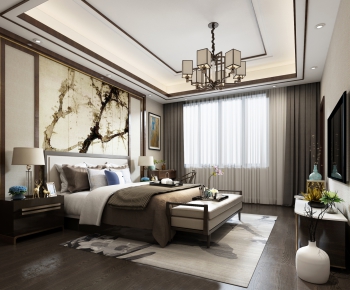 New Chinese Style Bedroom-ID:370004698