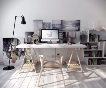 Nordic Style Computer Desk And Chair-ID:267288644