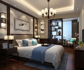 Modern New Chinese Style Bedroom-ID:151381155
