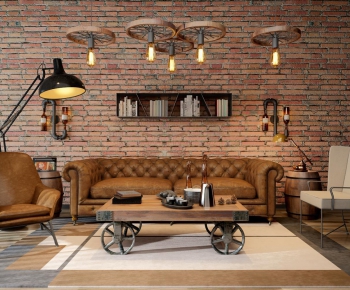 Industrial Style Country Style Sofa Combination-ID:258855639