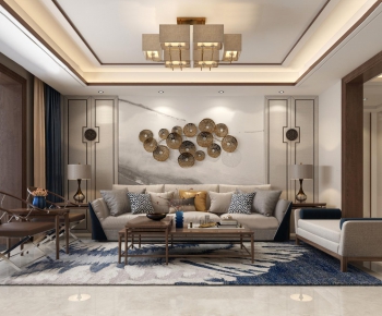 New Chinese Style A Living Room-ID:425600385