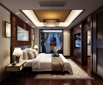 Modern New Chinese Style Bedroom-ID:378849979