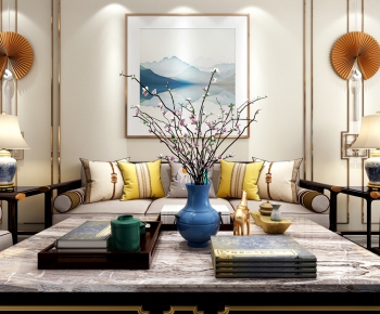 New Chinese Style A Living Room-ID:935790578