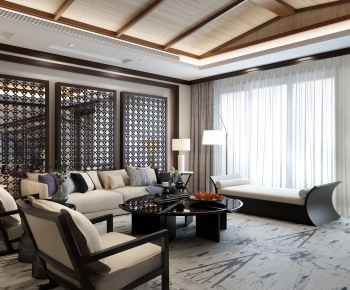New Chinese Style A Living Room-ID:683860952