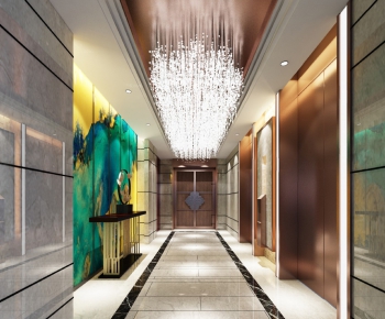 New Chinese Style Corridor Elevator Hall-ID:127431357