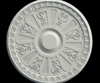 European Style Plaster Carved Top Plate-ID:608773228