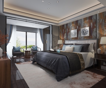 New Chinese Style Bedroom-ID:665223727