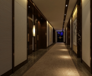 New Chinese Style Corridor Elevator Hall-ID:752112895