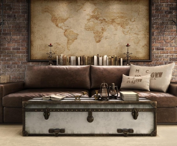 Industrial Style Retro Style A Sofa For Two-ID:910135929