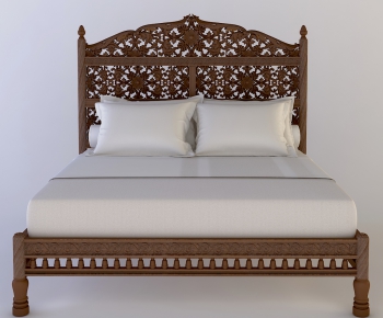 Southeast Asian Style Double Bed-ID:290166714