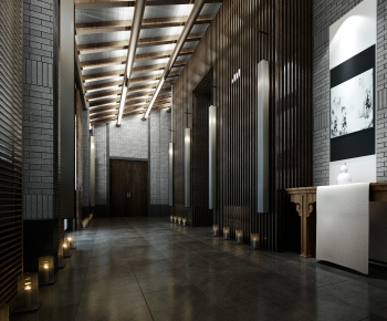 New Chinese Style Corridor Elevator Hall-ID:628192828