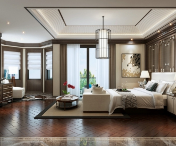 Modern New Chinese Style Bedroom-ID:260616723
