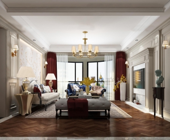 New Classical Style A Living Room-ID:666598873