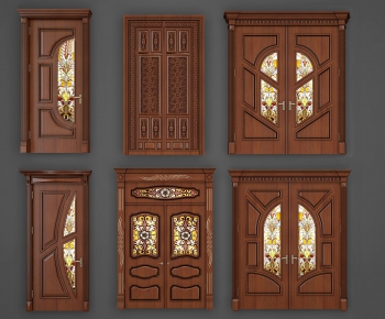 European Style Solid Wood Door-ID:259848468